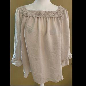 Cream Peasant Blouse. 1X